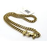 A Modern 9ct Gold Curb Link Chain, of uniform design, to stylised clasp.