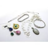 Modern Single Stone Pendants, stamped "925", long openwork necklace, CZ bracelet, bangle, etc.