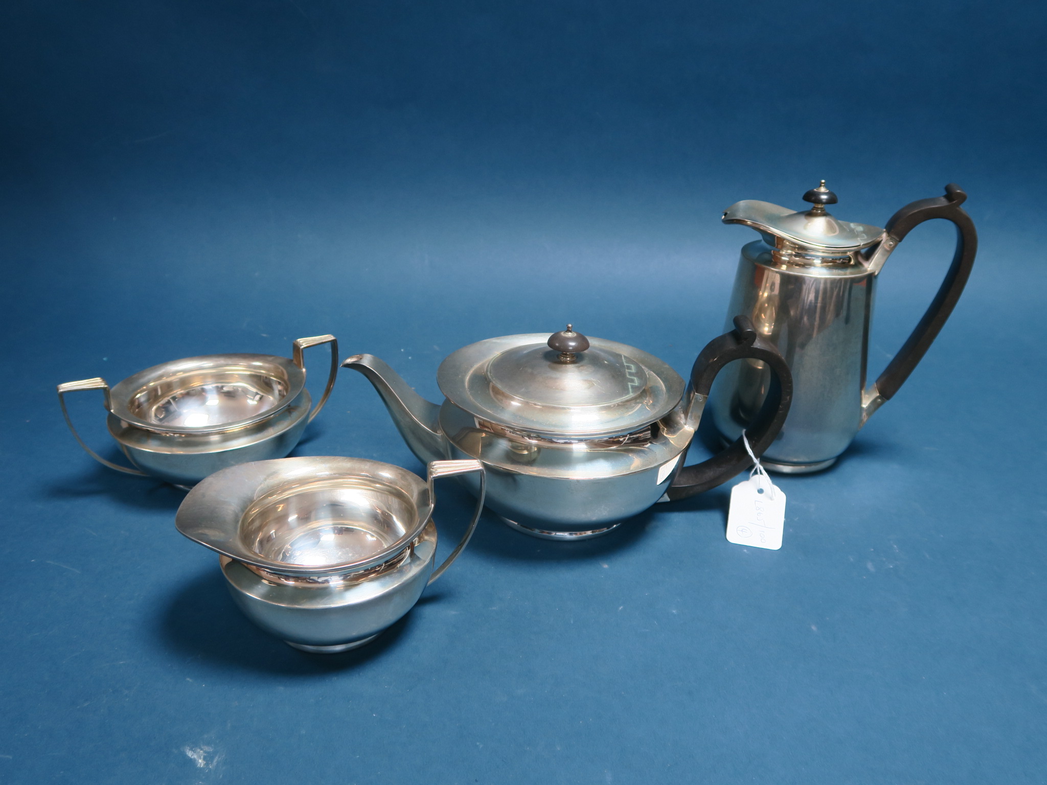 *WITHDRAWN* A Hallmarked Silver Four Piece Teaset, James Dixon & Son, Sheffield 1929,