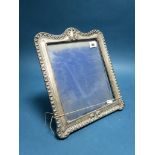 A Large Hallmarked Silver Rectangular Photograph Frame, WN(?), Birmingham 1908, within shaped