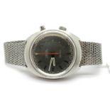 Omega; A c.1970's Chronostop Wristwatch, the signed grey dial with baton markers, white hands and