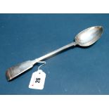 A Hallmarked Silver Fiddle Pattern Basting Spoon, (makers mark unclear) London 1837; initialled 31cm