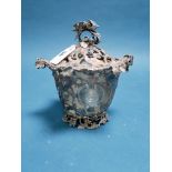 A Highly Decorative Hallmarked Silver Lidded Pot, Stephen Smith & William Nicholson, of openwork