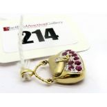 A Modern Novelty Handbag Charm Pendant, articulated, with inset highlights, stamped "14K".