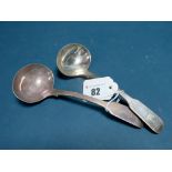 A Pair of Hallmarked Silver Fiddle Pattern Sauce Ladles, RG, Sheffield 1828, crested. (2)