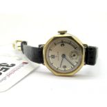 Rolex; A Vintage 9ct Gold Cased Ladies Wristwatch, the signed dial with part Arabic numerals and