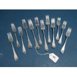 A Set of Six Hallmarked Silver Table Forks, CB London 1894; Together with A Matching Smaller Set