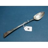 A Hallmarked Silver Old English Pattern Basting Spoon, TW, London 1788, 30.6cm long.