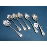 A Set of Six Hallmarked Silver Old English Pattern Table Spoons, CB, London 1894, total weight