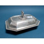 A Hallmarked Silver Lidded Entree Dish, WSCS, Sheffield 1927, of plain rectangular form with