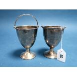 A Pair of Victorian Hallmarked Silver Sugar Baskets, F.B, London 1862, each of plain tapering