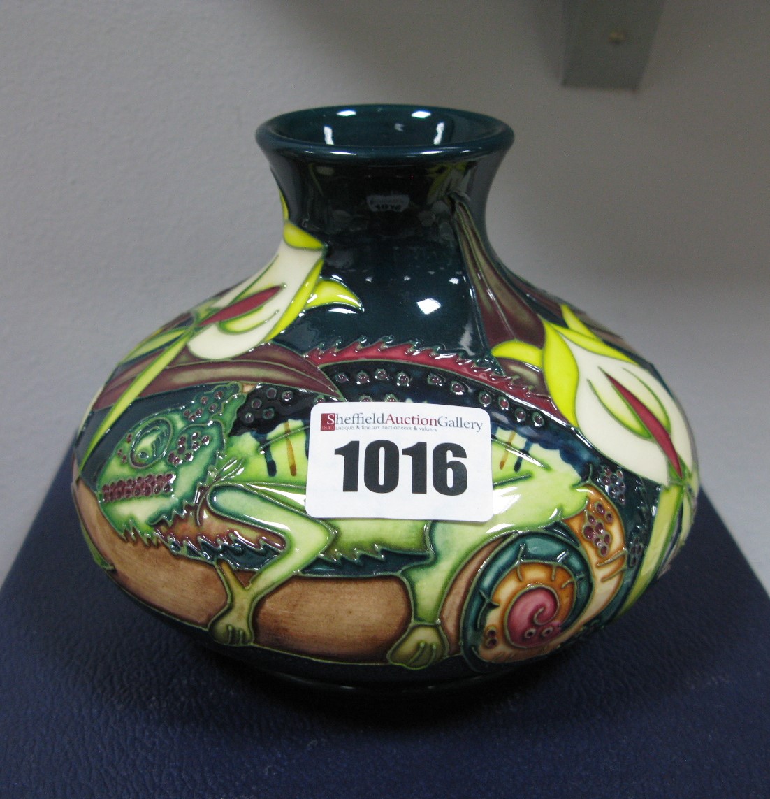 A Modern Moorcroft Pottery Vase, of compressed globular form with short neck, painted in the Frog