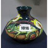 A Modern Moorcroft Pottery Vase, of compressed globular form with short neck, painted in the Frog