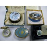 Enamel Boxes, Toye Kenning Spencer, RSPB, Crummles, LNER, Worcester Queen Mother etc. (5)