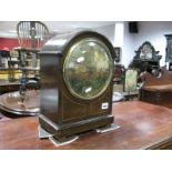 A Late XIX Century/Early XX Century Oak Cased Bracket Clock, with a domed top, brass dial, Roman