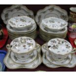 A Chamberlain's Worcester Armorial Porcelain Part Dinner/Dessert Service, each piece with a