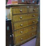 A XIX Century Bow Front Chest, of two short and four long graduated drawers having turned handles