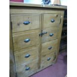 A Pine Storage Cupboard, with faux drawers to left side, 127cm wide.