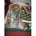 Wools, Cottons, Buttons, Needles, other handicraft items:- One Box
