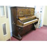 J & P Schiedmayer of Stuttgart Burr Walnut Cased Upright Piano, circa 1900, overstrung, No.11799