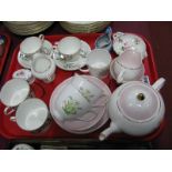 A Susie Cooper 'Romance' Pink Tea for Two, Crown Derby pin tray, Doulton Maori Art cups etc:- One