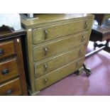 A 1920's Oak Chest of Four Drawers, with low back.