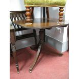 Early XIX Century Mahogany Pedestal Table, with octagonal top, turned pedestal, on splayed legs, (