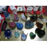 Glass Animal Paperweights, to include Phoenician, Mtarfa, Isle of Wight, Wedgwood, Avondale,