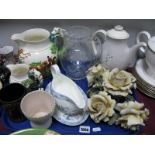 A Doulton 'Forrest Pine' Coffee Pot, Wedgwood 'John Peel' and glass jugs etc:- One Tray