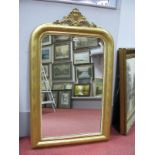 A XIX Century Gilded Wall Mirror, frame with applied 'S' shaped decoration, with inner beadwork,