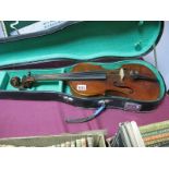 An Early XX Century Violin, with one piece back, no internal label, with hard carry case, no bow ,