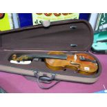 An Early XX Century Violin, with two piece back, bears label "Copy of Jacobus Steiner,