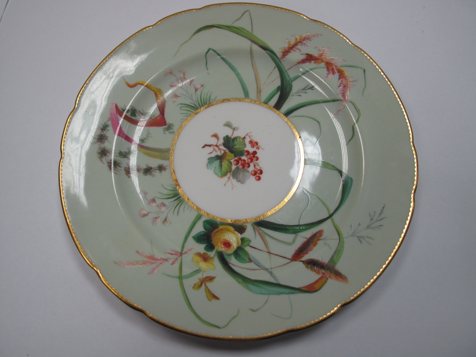 Eight Late XIX Century Minton Porcelain Plates, of shaped circular form , painted with sprays of - Image 5 of 10