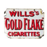 Enamel Double Sided Advertising Sign, " Will's Gold Flake Cigarettes.