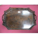 An Early XIX Century Mahogany Two Handled Gallery Tea Tray, of canted rectangular form, the sides