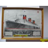 A Print of Cunard White Star Liner "534" As She Will Got To Sea, together with a print of the