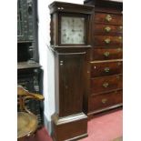 XVIII Oak Thirty Hour Longcase Clock, (J Bright Saxmundham), hood with a stepped cornice, square