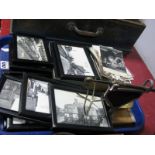 Early XX Century Postcards, framed photos of steam trains, "Speedy" Moisture Tester, Thomas Ashworth