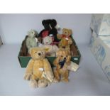 Six Jointed Modern Teddy Bears, between 8 and 10inches high approximately. Including a Steiff 1909