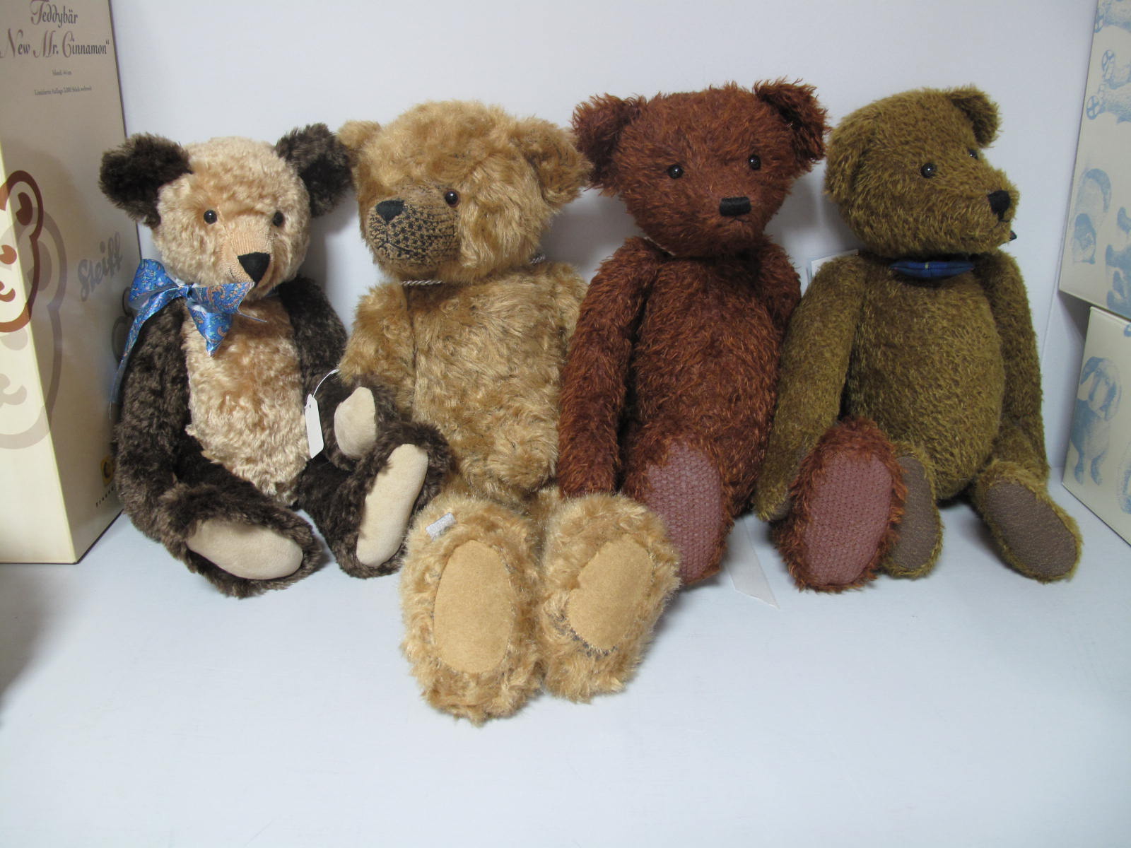 Four Modern Jointed Teddy Bears, from Barnetby Bears, Canterbury Bears, Buggins Bears, and Toby Bear