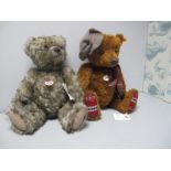 Two Modern Teddy Bears by Steiff, Jeremy, approximately 17" high with growler, and Jonathan Macbear,