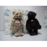 Two Boxed Modern Steiff Jointed Teddy Bears, #664205 British Collectors Teddy Bear 2012, caramel ,