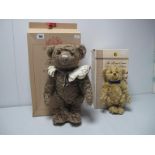 Two Boxed Modern Steiff Teddy Bears, #661464 The Royal Crown Derby Steiff Bear, dark blond, 24cm