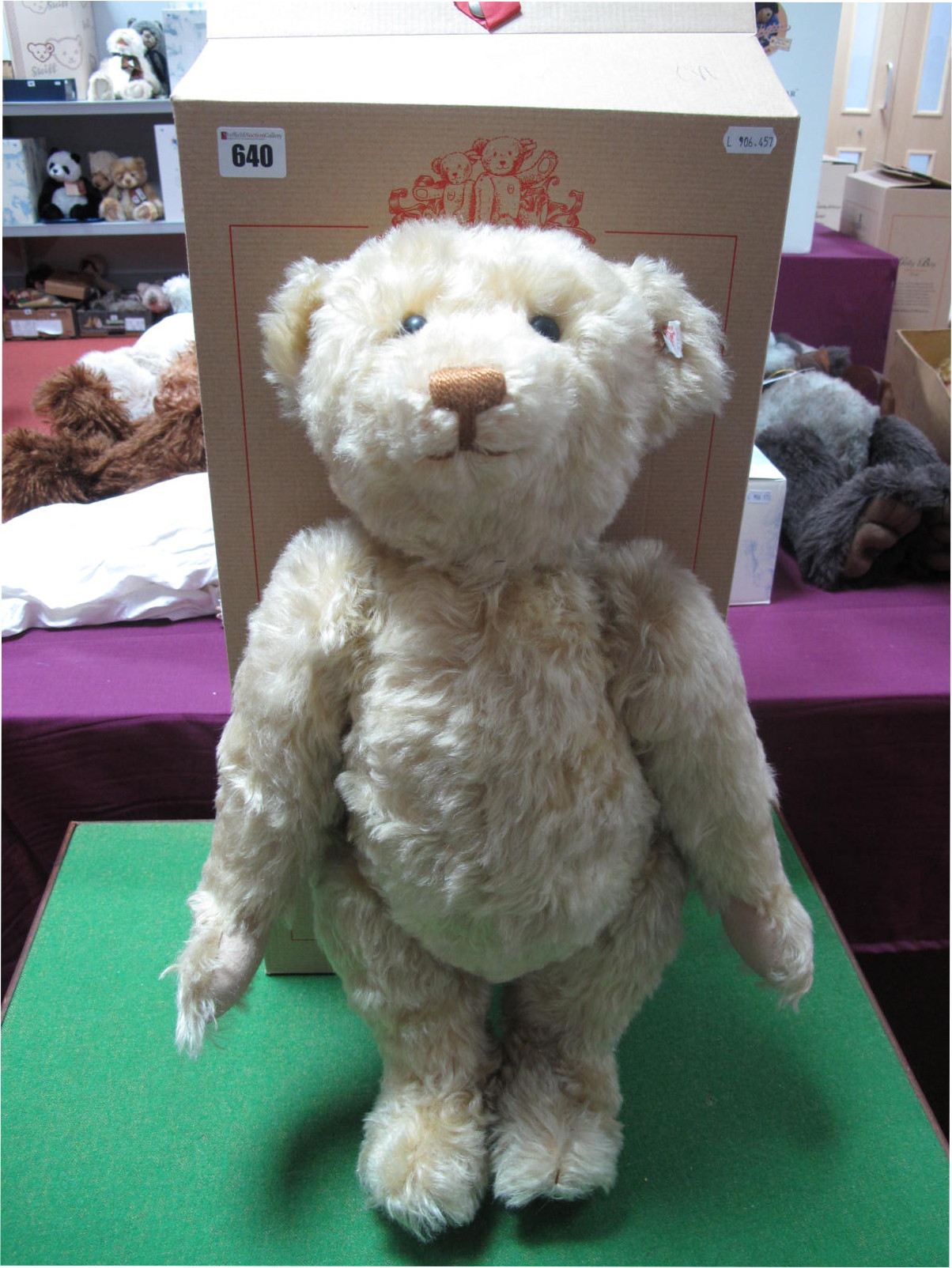 A Modern Steiff Jointed Teddy Bear #038297, Teddy Old Gold, 52cm high, certified No. 01518. Boxed