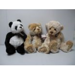 Three Modern Jointed Teddy Bears from Charlie Bears, all approximately 20" high, Sonny, Yaris and