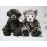 Two Modern Jointed Mohair Teddy Bears by Charlie Bears, both approximately 17" high and designed