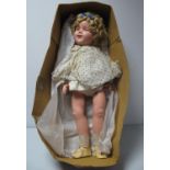 A Contemporary Circa 62cm High Doll of Shirley Temple by Golborne Dolls, sleepy eyes, open mouth, in
