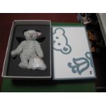 A Modern Steiff Jointed Teddy Bear #676833 Lladro Angel Bear, with bell, 28cm high, certified No.