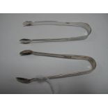 A Pair of Hallmarked Silver Sugar Tongs, Peter, Ann & William Bateman, London 1802, initialled;