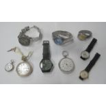 A Silver Cased Decimal Chronograph, silver cased fob watch, Robin Hood lever pocket watch,